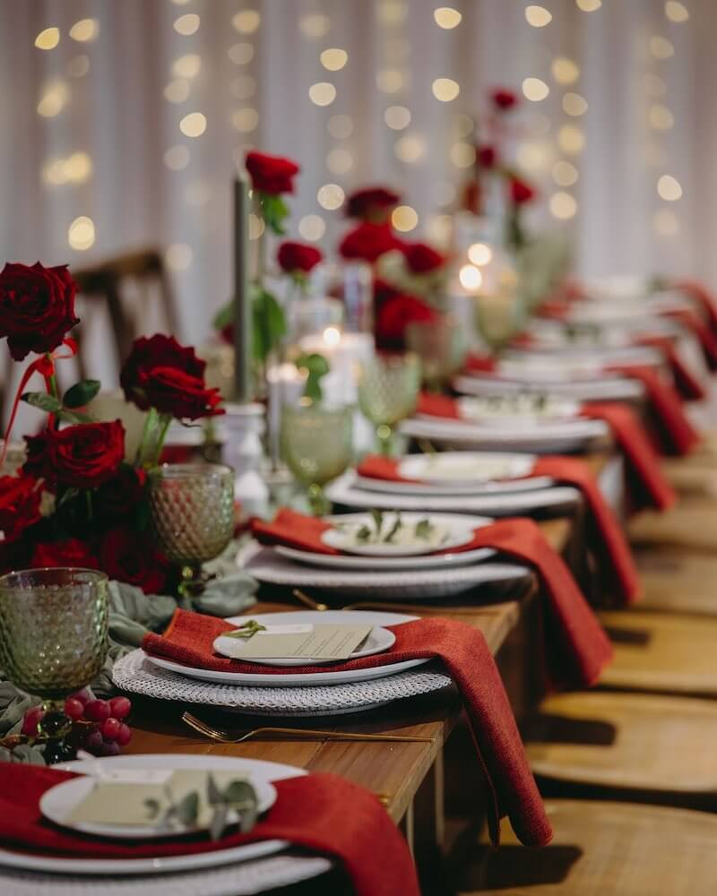 Christmas dinner table settings