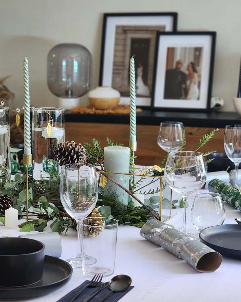 Christmas dinner table settings