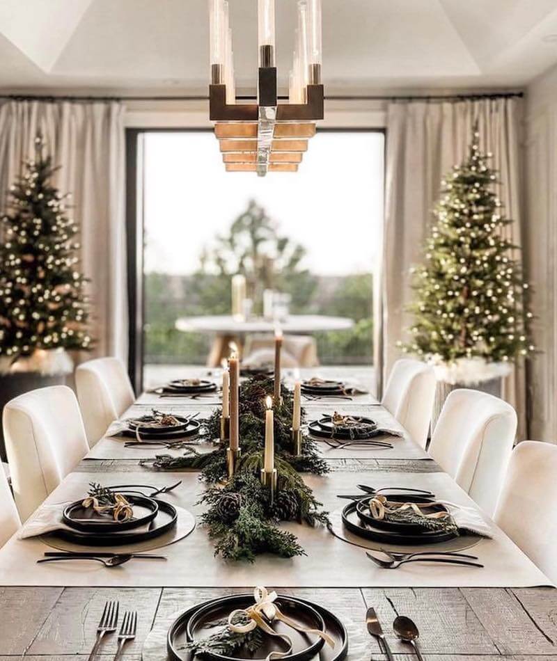 Christmas dinner table settings