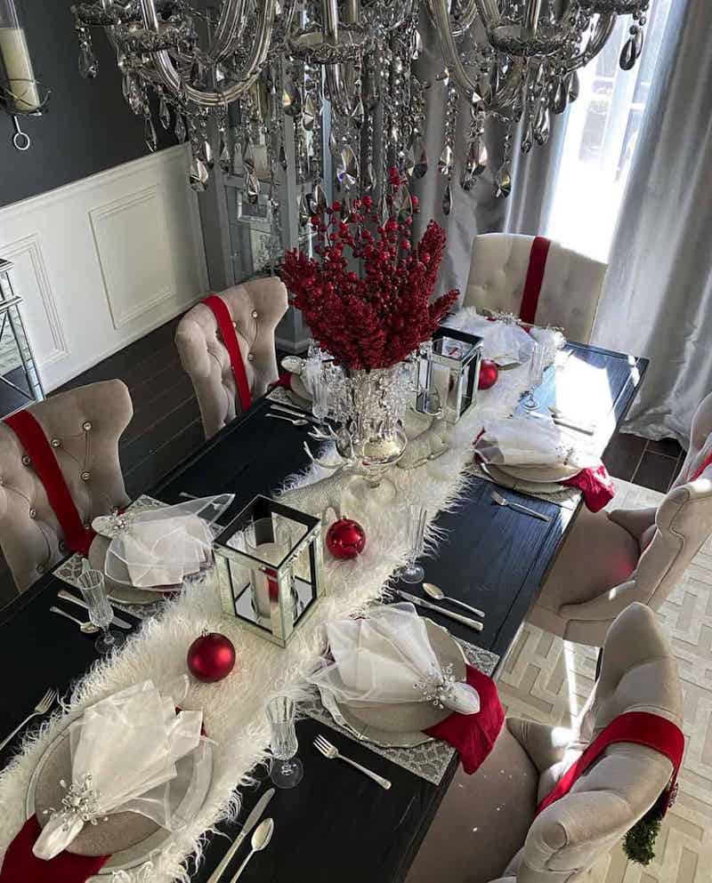 Christmas dinner table settings