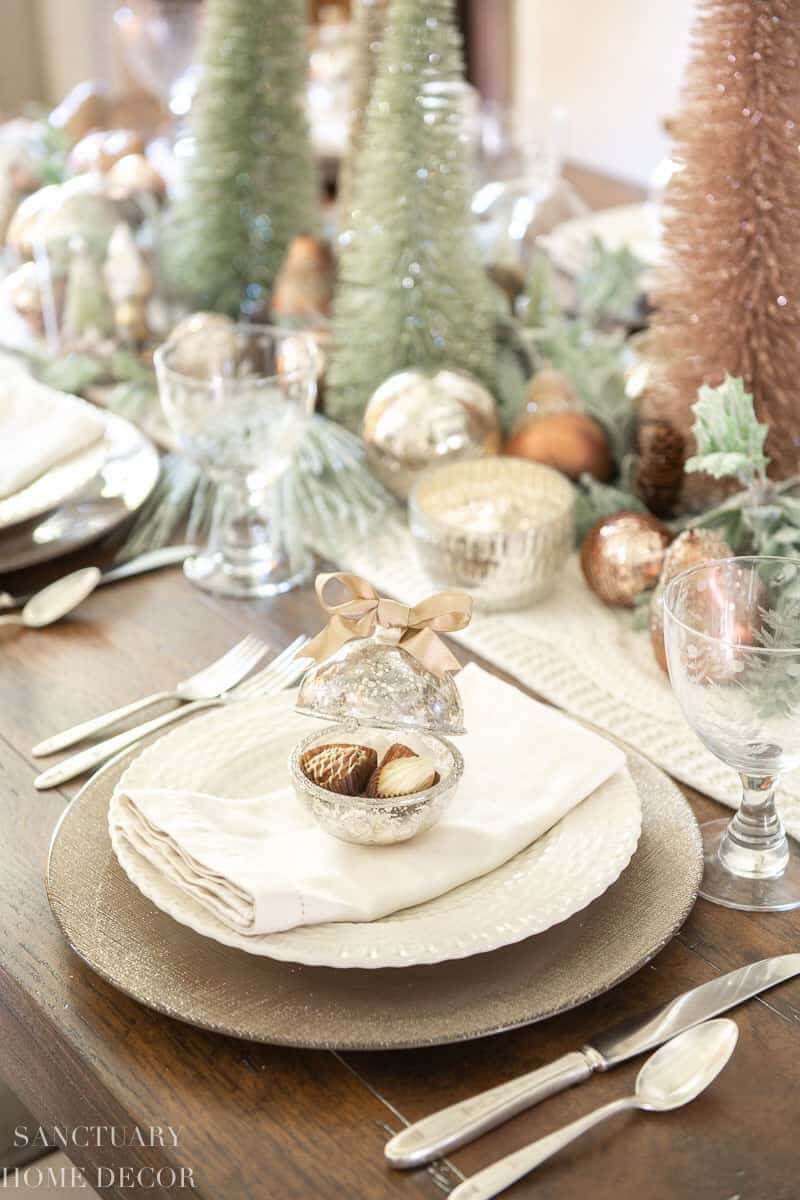 Christmas dinner table settings