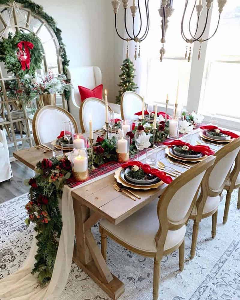 Christmas dinner table settings