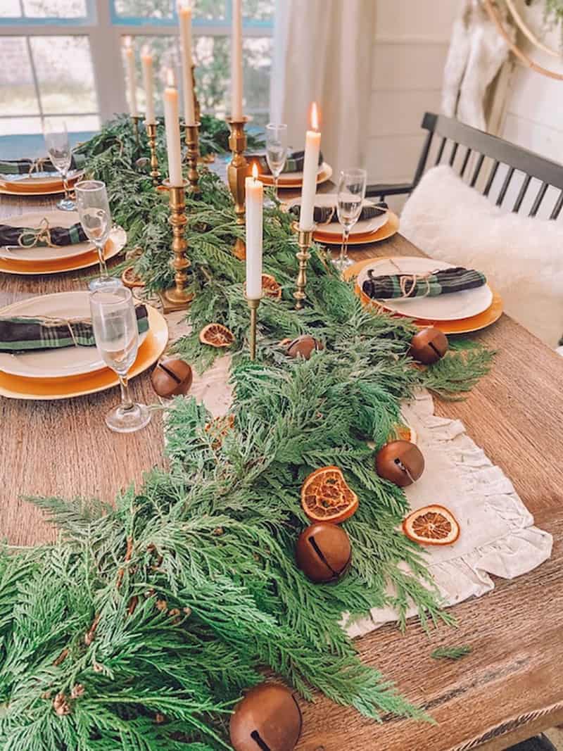 Christmas dinner table settings