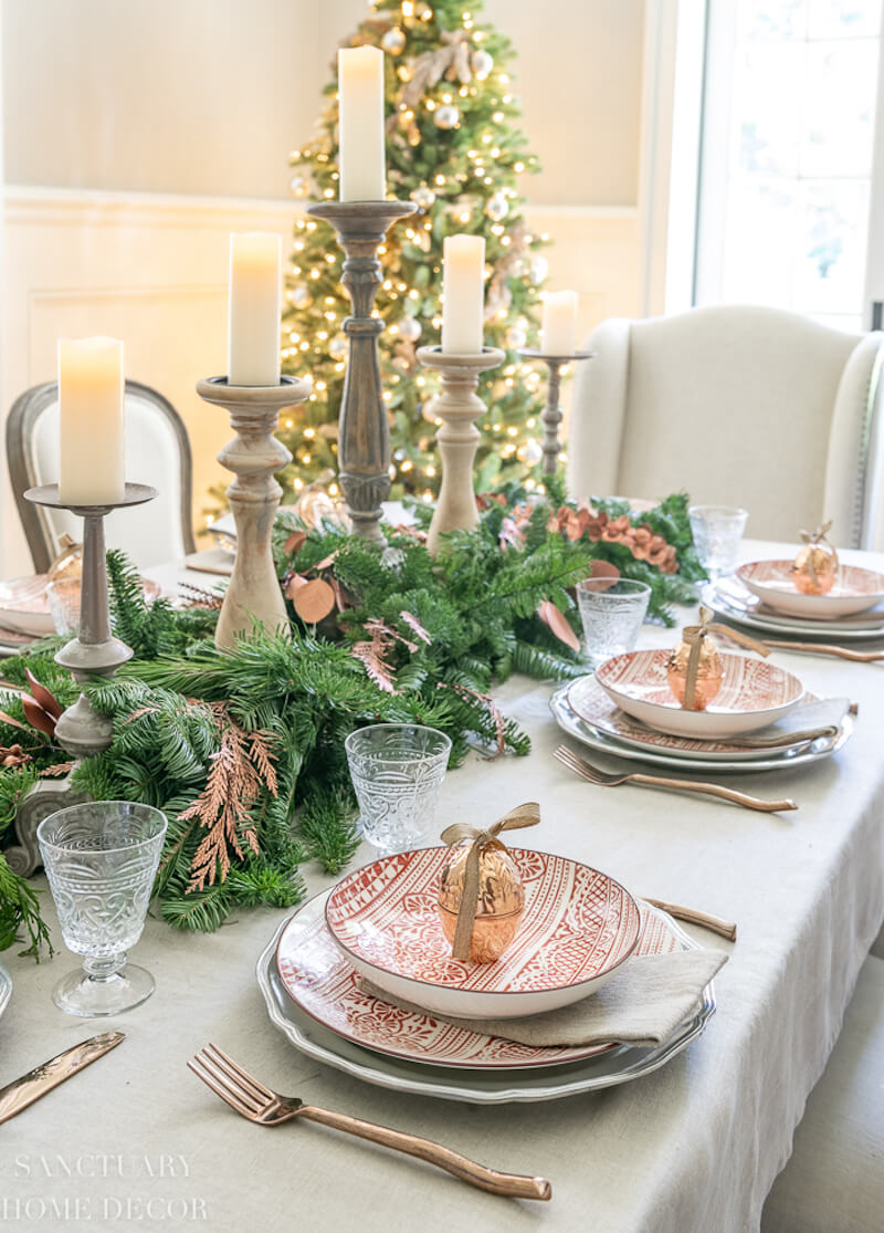 Christmas dinner table settings