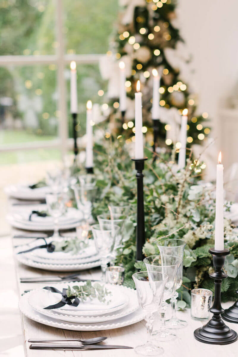 Christmas dinner table settings
