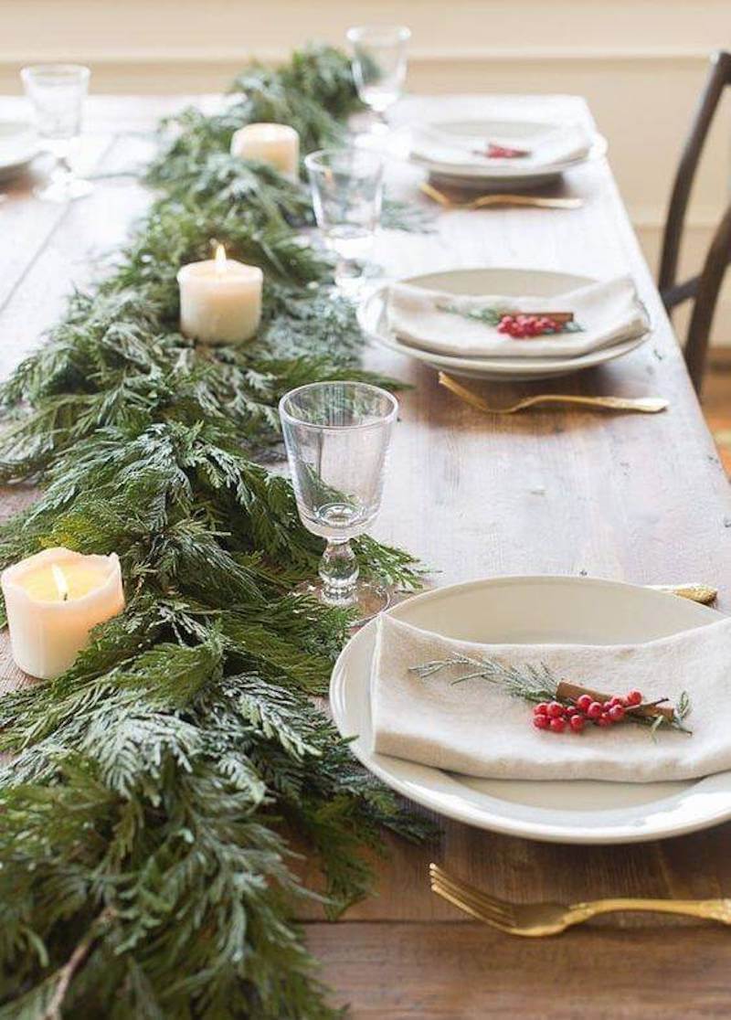 Christmas dinner table settings