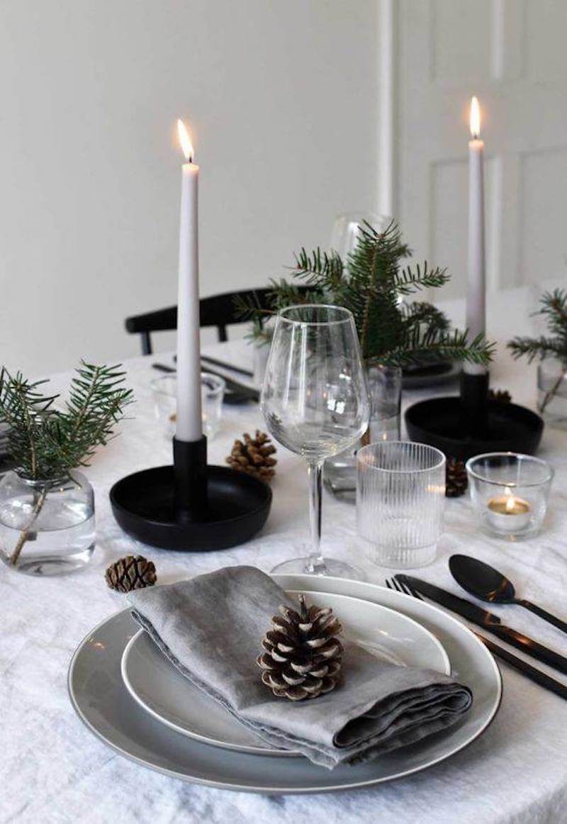 Christmas dinner table settings