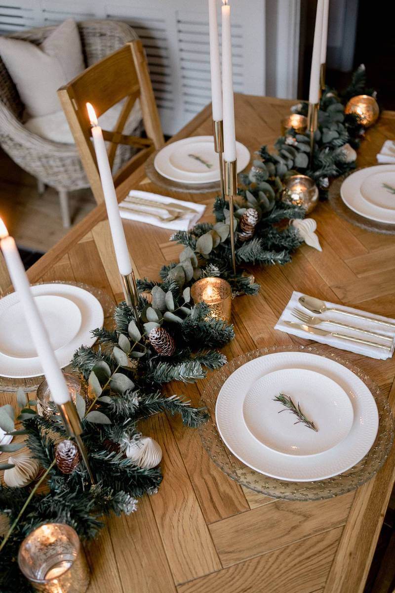Christmas dinner table settings