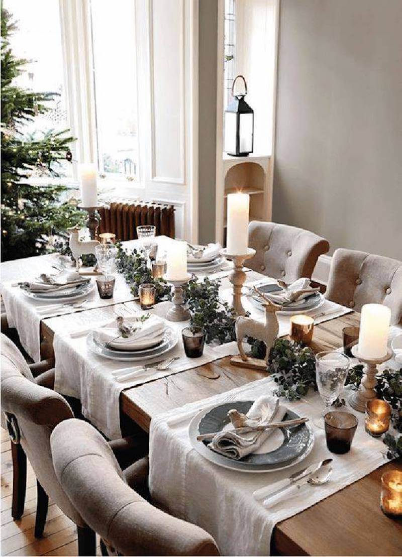 Christmas dinner table settings
