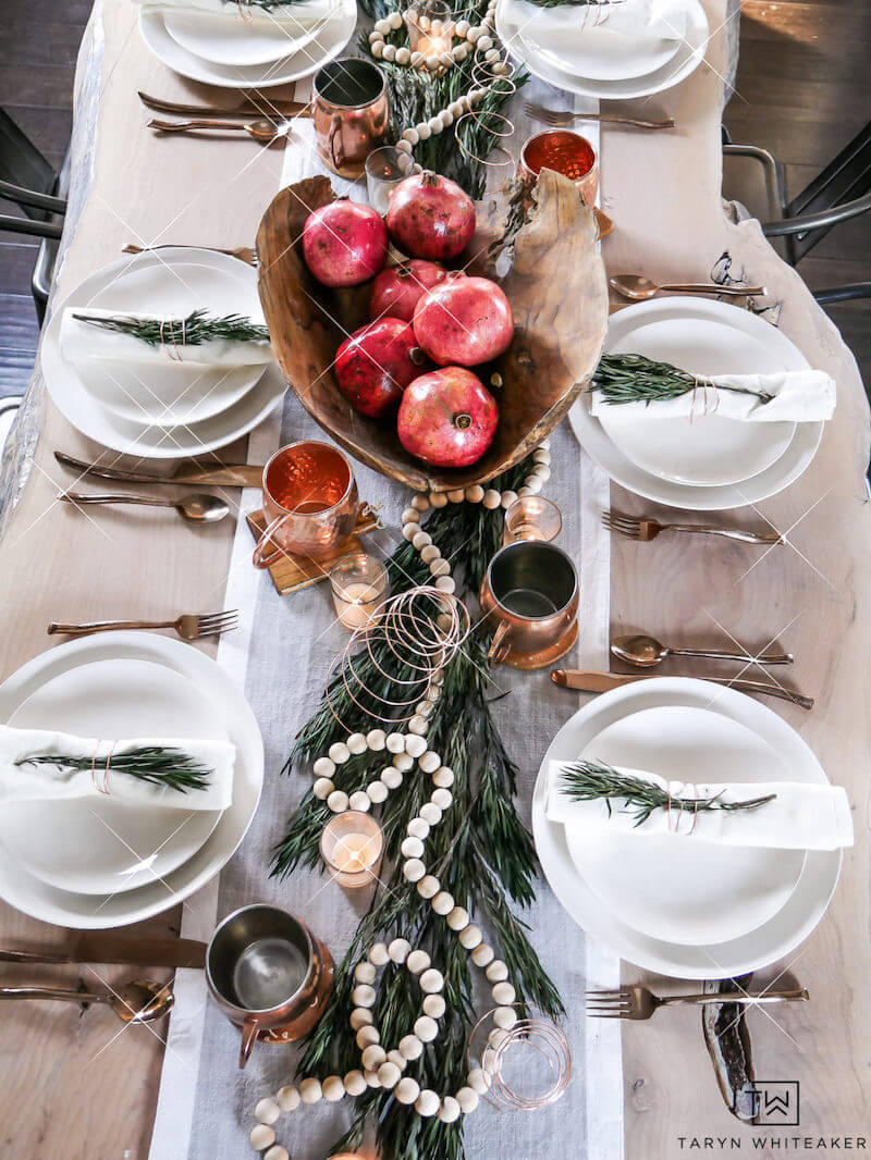 Christmas dinner table settings