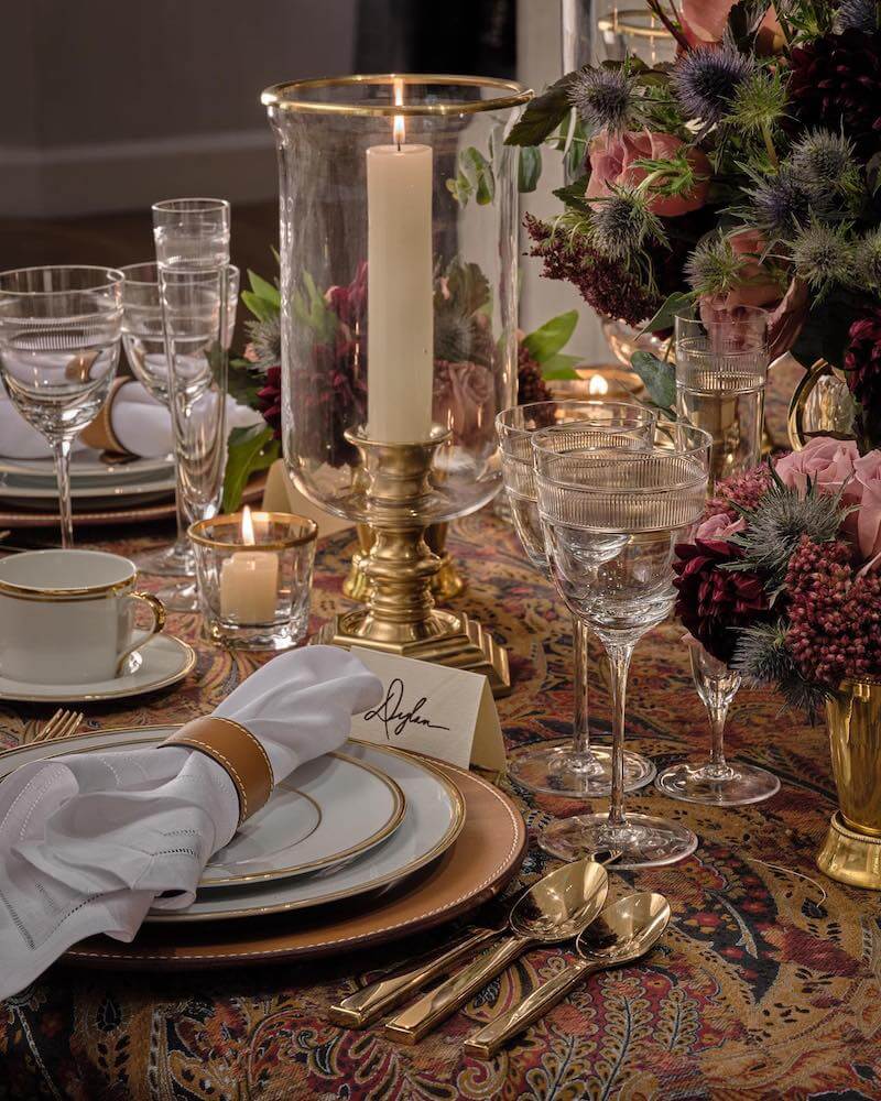 Christmas dinner table settings