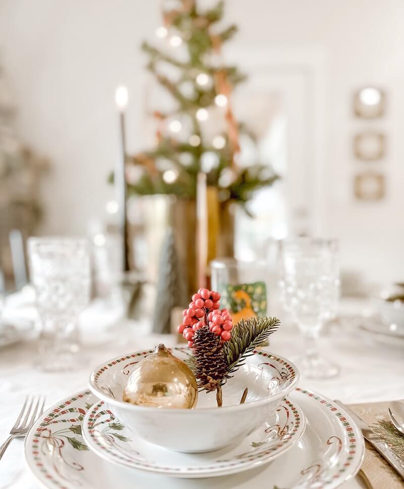 Christmas dinner table settings