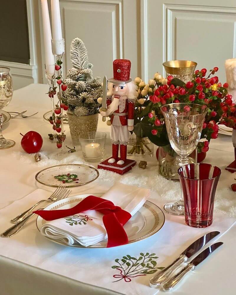 Christmas dinner table settings