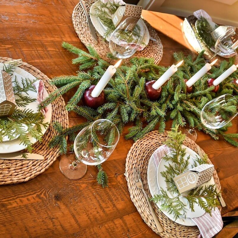 Christmas table settings
