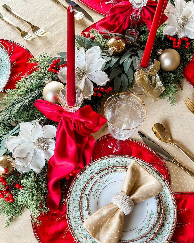 simple Christmas table decorations