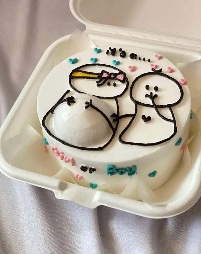 simple gender reveal cake ideas