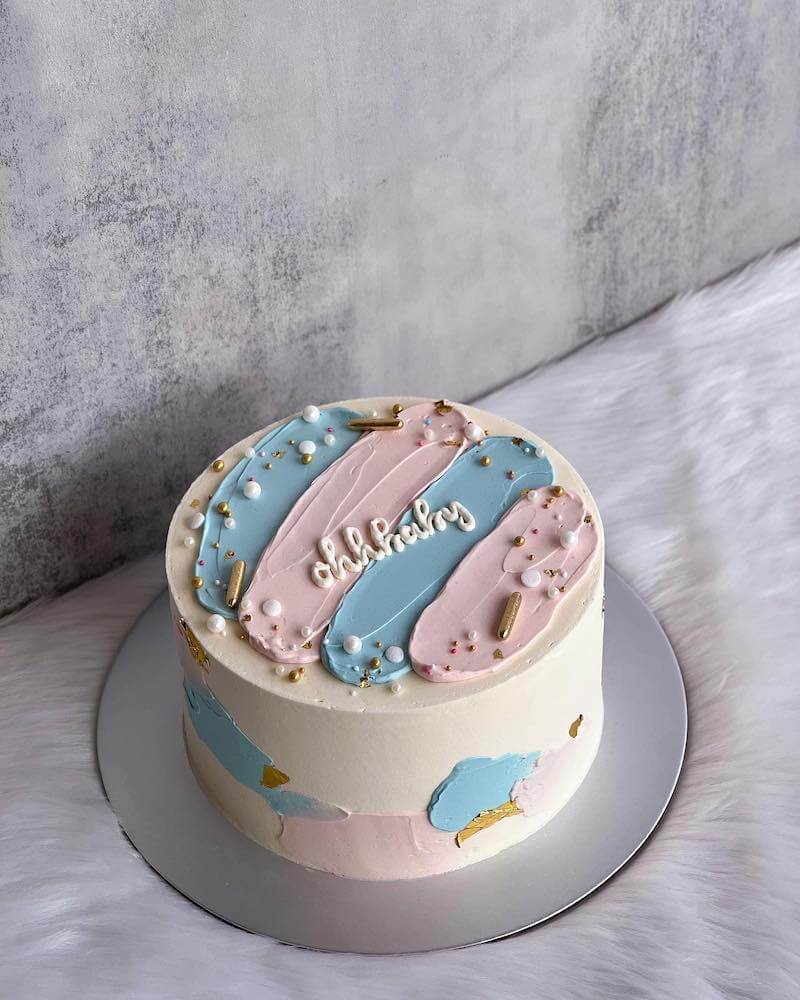 simple gender reveal cake ideas