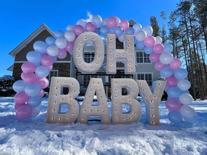 winter gender reveal ideas