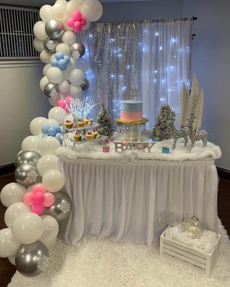 winter gender reveal ideas