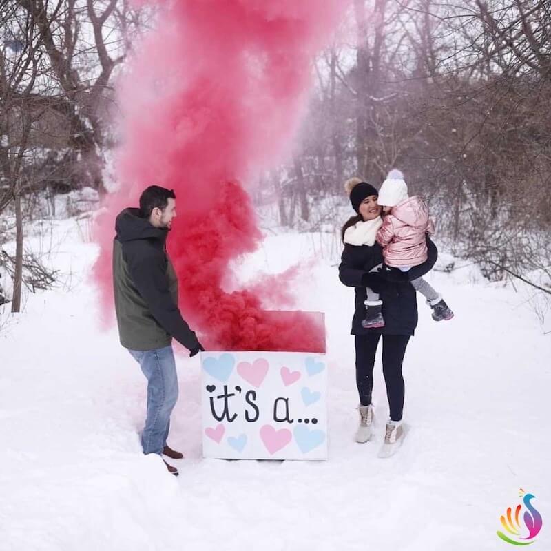 winter gender reveal ideas